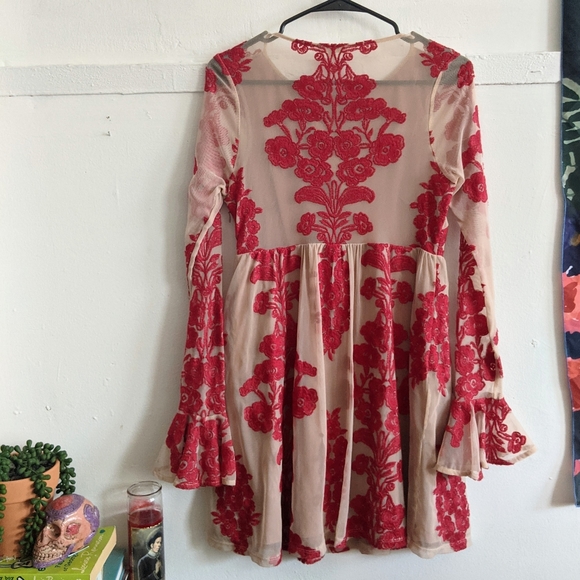 For Love & Lemons Red Lace Temecula Mini Dress - Picture 6 of 11